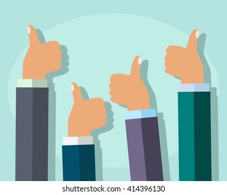 Many Thumbs Feedback Concept Stock Vector (Royalty Free) 414396130 ...