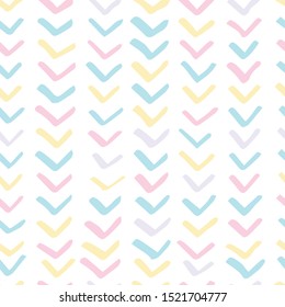Many ticks. Vector seamless pattern in scandinavian style. Yellow, blue, pink, purple. Handdrawn with paintbrush. For printing on fabric or paper. Simple abstract graphic surface pattern design.
