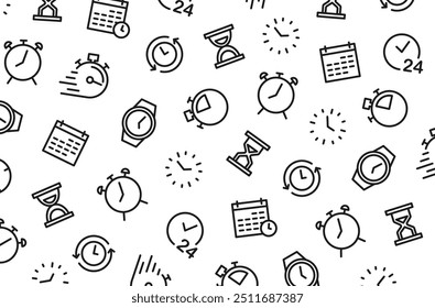 Many time icons vector background.