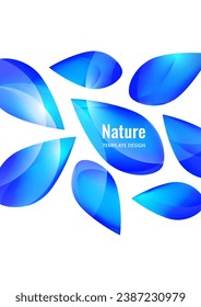 Many transparent isolated petals on a white background. Vector illustration