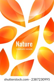 Many transparent isolated petals on a white background. Vector illustration
