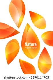 Many transparent isolated petals on a white background. Vector illustration