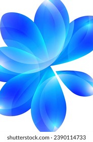 Many transparent isolated petals on a white background. Vector illustration