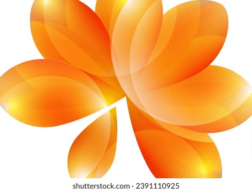 Many transparent isolated petals on a white background. Vector illustration