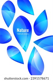 Many transparent isolated petals on a white background. Vector illustration