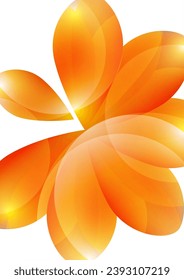 Viele transparente einzelne Blätter auf weißem Hintergrund. Vektorgrafik