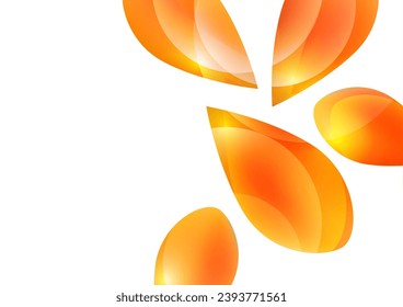 Viele transparente einzelne Blätter auf weißem Hintergrund. Vektorgrafik