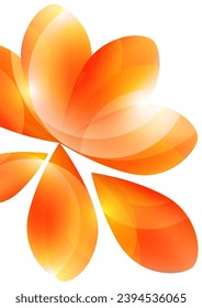 Many transparent isolated petals on a white background. Vector illustration