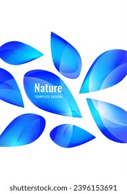 Many transparent isolated petals on a white background. Vector illustration