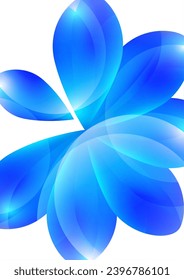 Many transparent isolated petals on a white background. Vector illustration