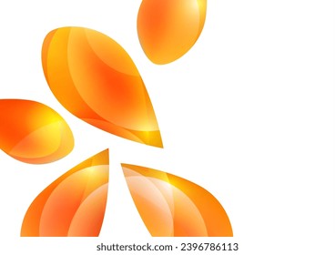 Many transparent isolated petals on a white background. Vector illustration