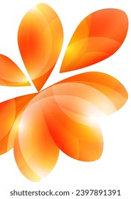 Muchos pétalos transparentes aislados sobre un fondo blanco. Ilustración del vector
