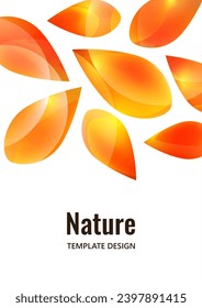 Many transparent isolated petals on a white background. Vector illustration