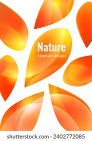 Many transparent isolated petals on a white background. Vector illustration