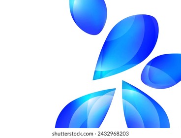Many transparent isolated petals on a white background. Vector illustration