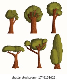 many trees of jungle vector