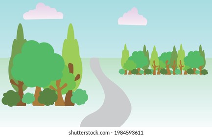 Many trees under the blue sky
