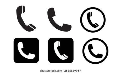 Many type of telephone icon symbol 