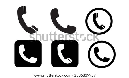 Many type of telephone icon symbol 