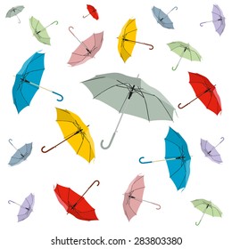 many umbrellas