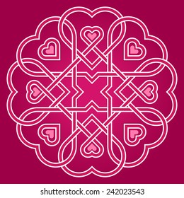 Many united hearts - friendship, love and charity concept. Vector illustration.