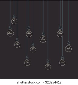 Many unlit filament lightbulbs
