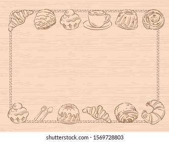 Many varieties of inviting bread. Vector illustration.	