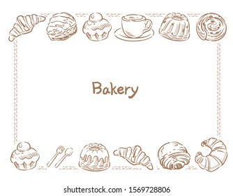 Many varieties of inviting bread. Vector illustration.	