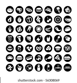 many vector food icons set 2