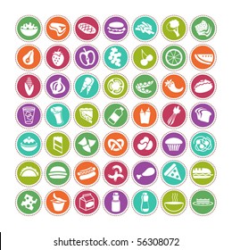 many vector food icons set 4