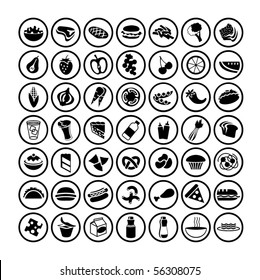many vector food icons set 3