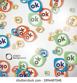 many vector icons with the word ok light background
