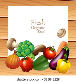 Many vegetables and sign illustration