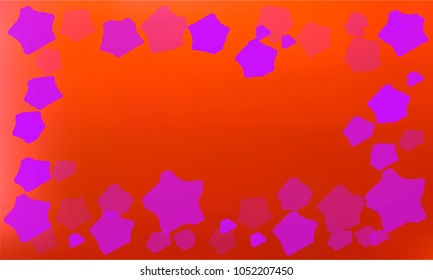 Many Violet and Pink Stars of Different Size and Color Tone on Pink and Red Gradient Background
