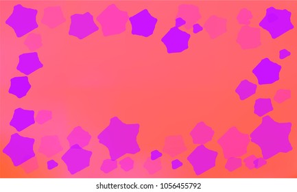 Many Violet and Pink Stars of Different Size and Color Tone on Pink and Red Gradient Background