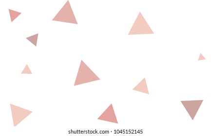 Many Violet and Pink Triangles of Different Size on White Background