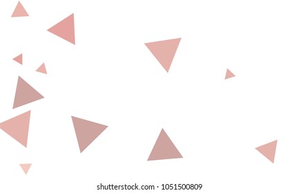 Many Violet and Pink Triangles of Different Size on White Background