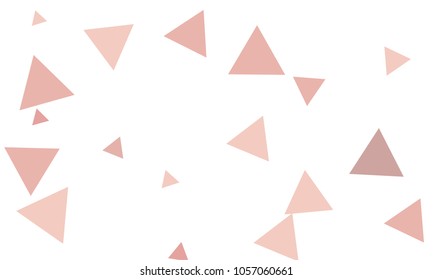 Many Violet and Pink Triangles of Different Size on White Background