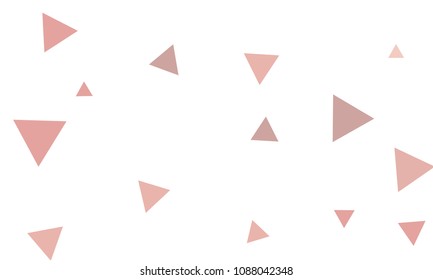 Many Violet and Pink Triangles of Different Size on White Background
