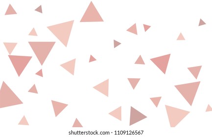 Many Violet and Pink Triangles of Different Size on White Background
