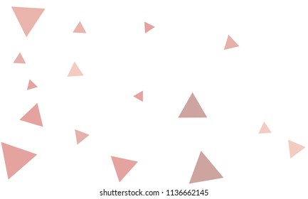 Many Violet and Pink Triangles of Different Size on White Background