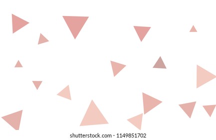Many Violet and Pink Triangles of Different Size on White Background
