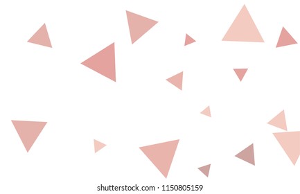 Many Violet and Pink Triangles of Different Size on White Background