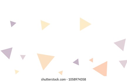 Many Violet, Red and Orange Triangles of Different Size on White Background