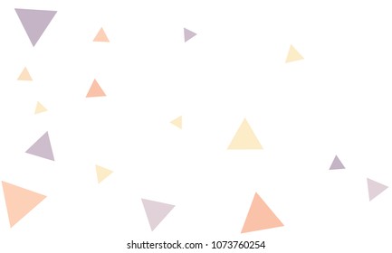 Many Violet, Red and Orange Triangles of Different Size on White Background