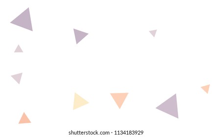 Many Violet, Red and Orange Triangles of Different Size on White Background
