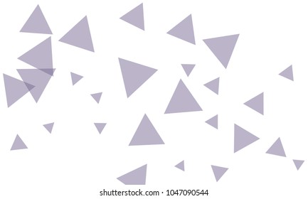 Many Violet Triangles of Different Size on White Background