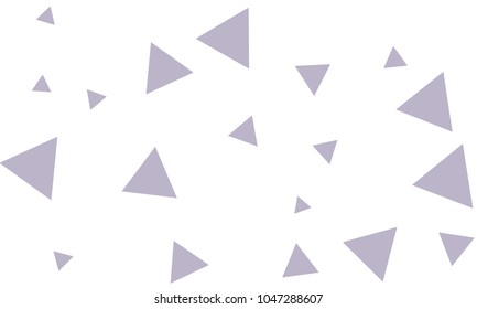 Many Violet Triangles of Different Size on White Background
