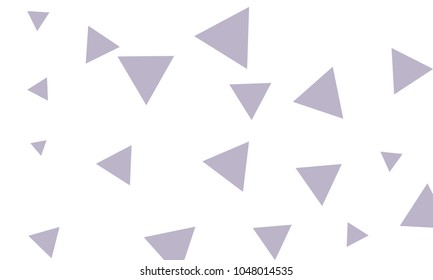 Many Violet Triangles of Different Size on White Background