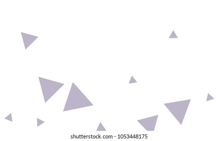 Many Violet Triangles of Different Size on White Background